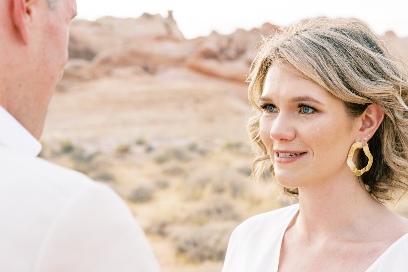 bride crying during vows