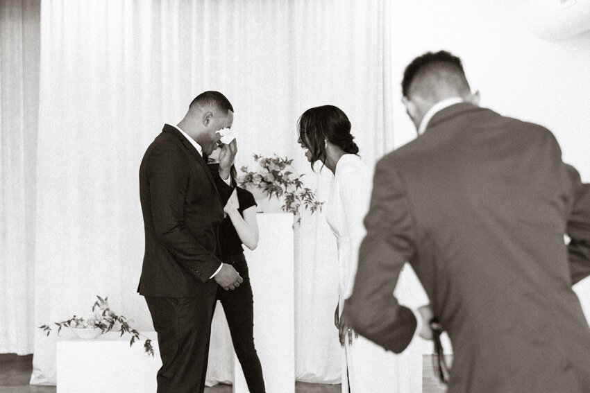 groom crying during vows