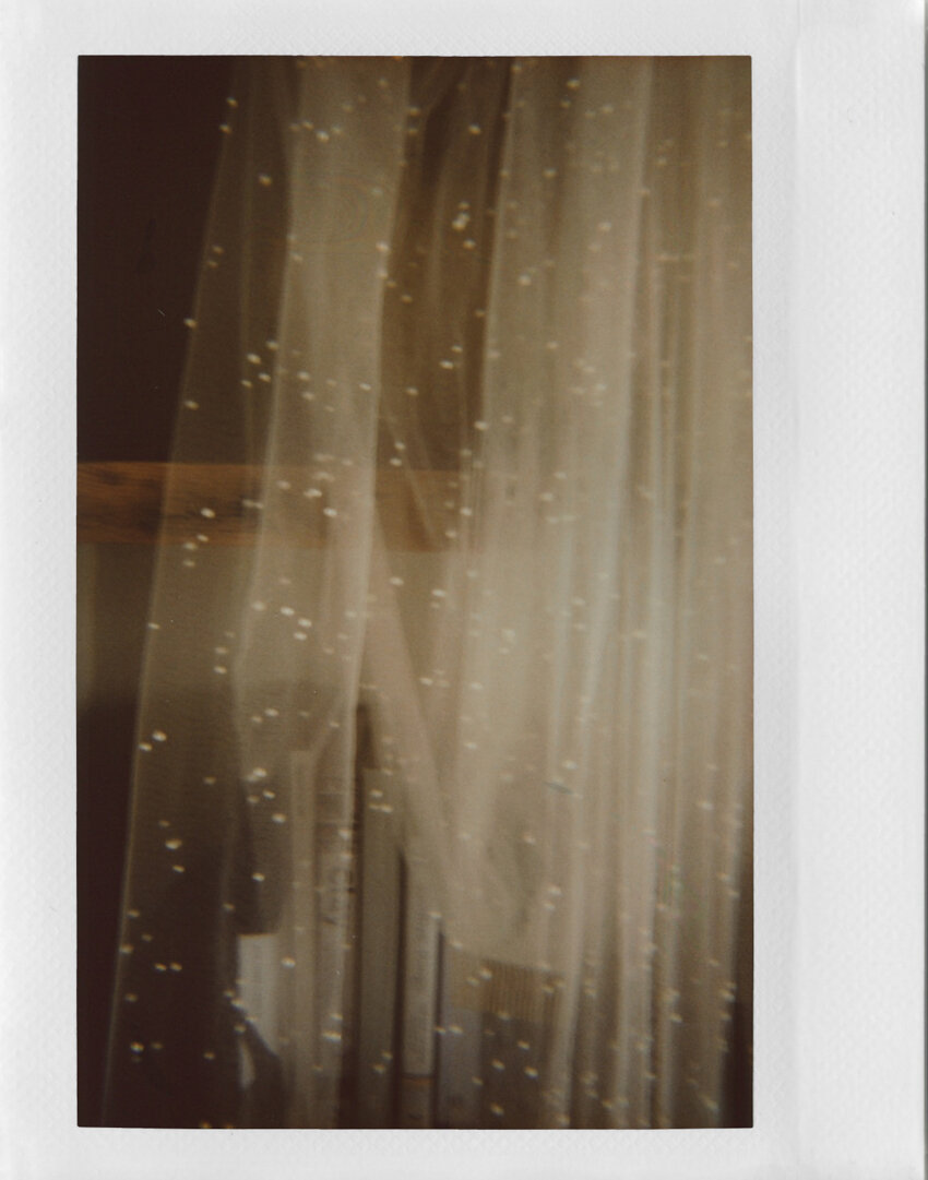 bride veil polaroid