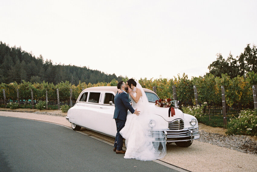 napa valley vintage getaway car wedding