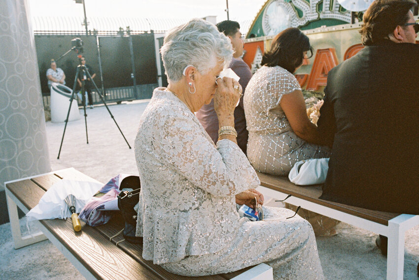 grandma crying during ceremony