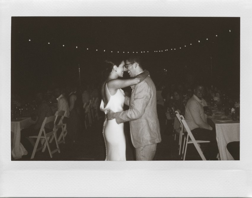 instax wide black and white film wedding