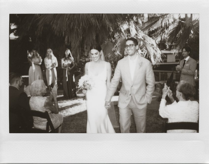 instax wide black and white film wedding
