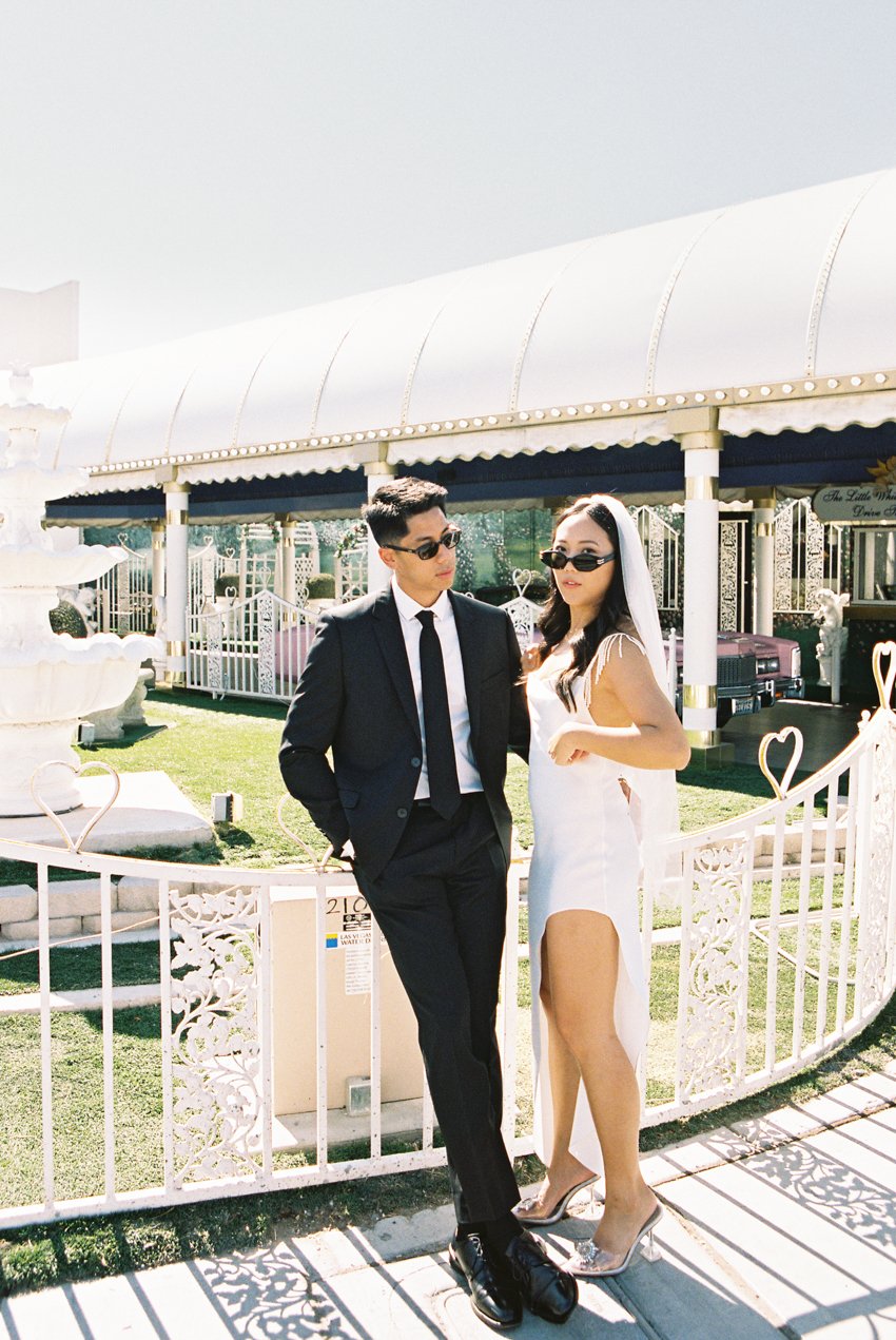 a little white wedding chapel elopement on film