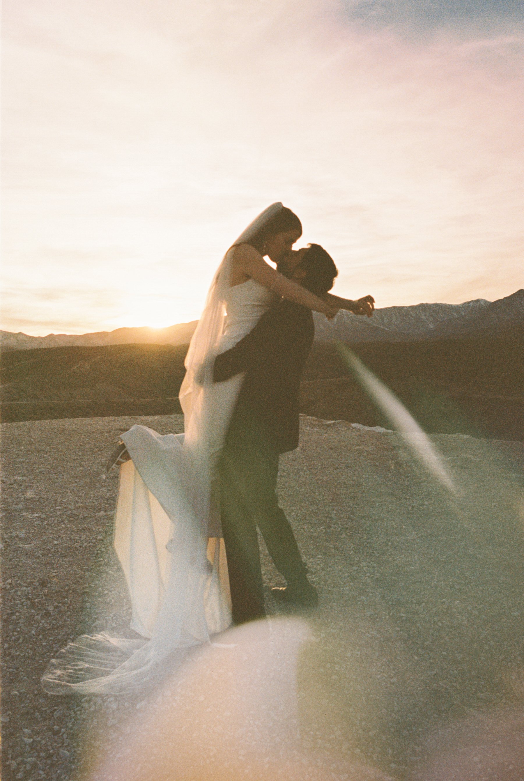 las vegas desert 35mm film wedding