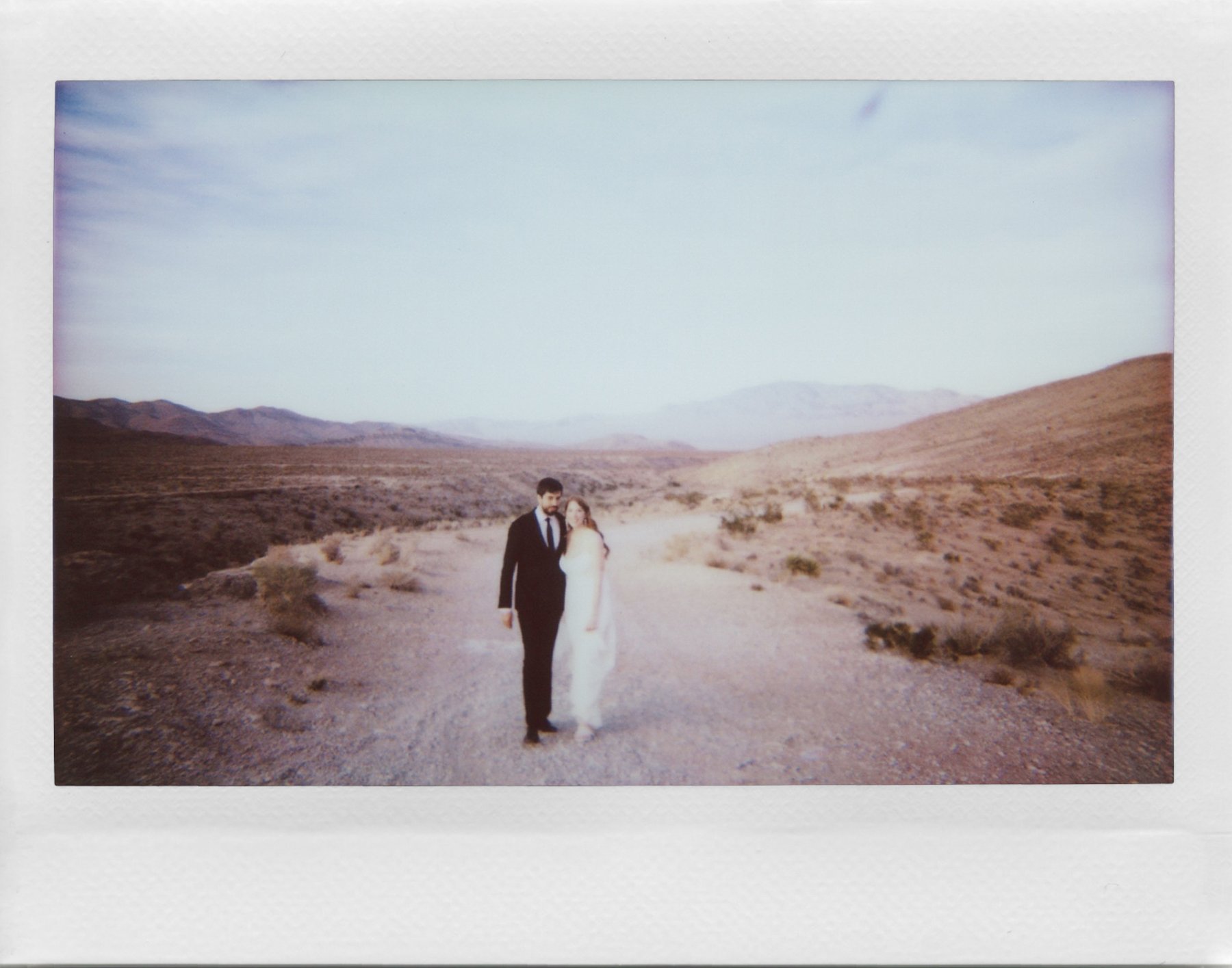 desert polaroid wedding photo