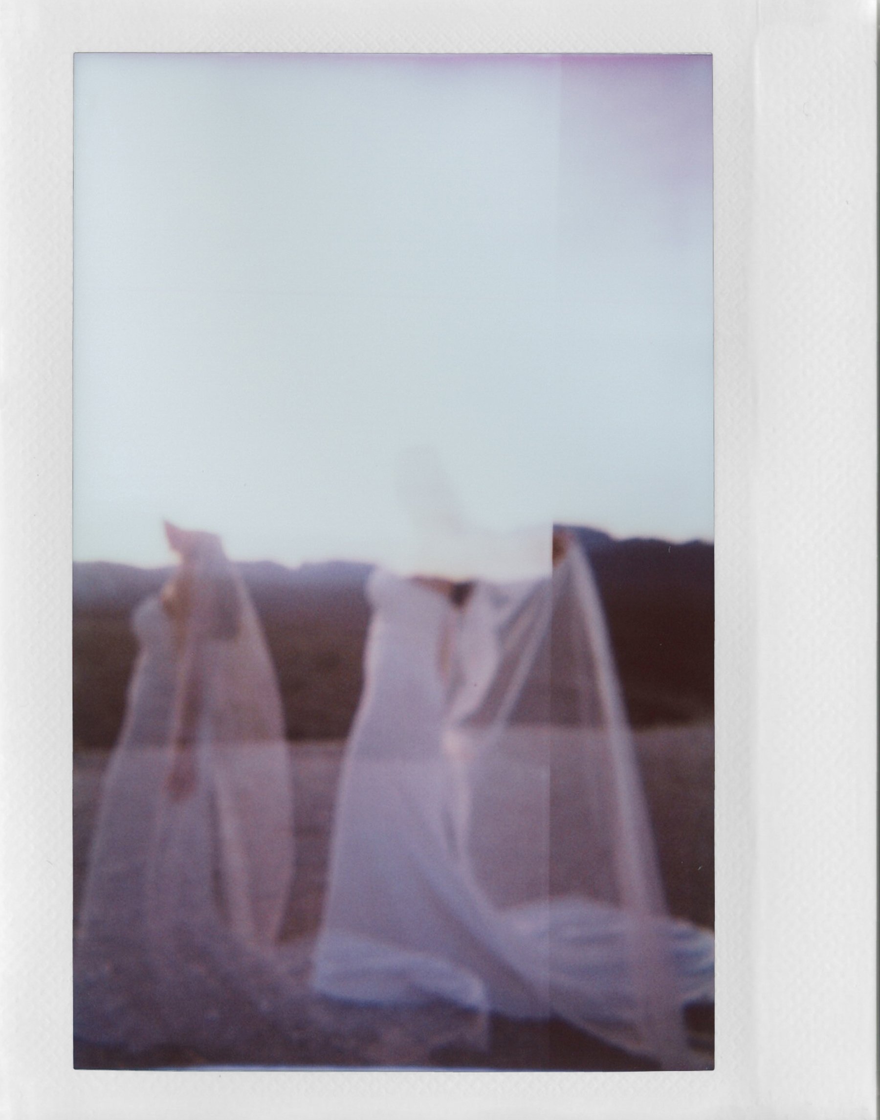 desert polaroid wedding photo