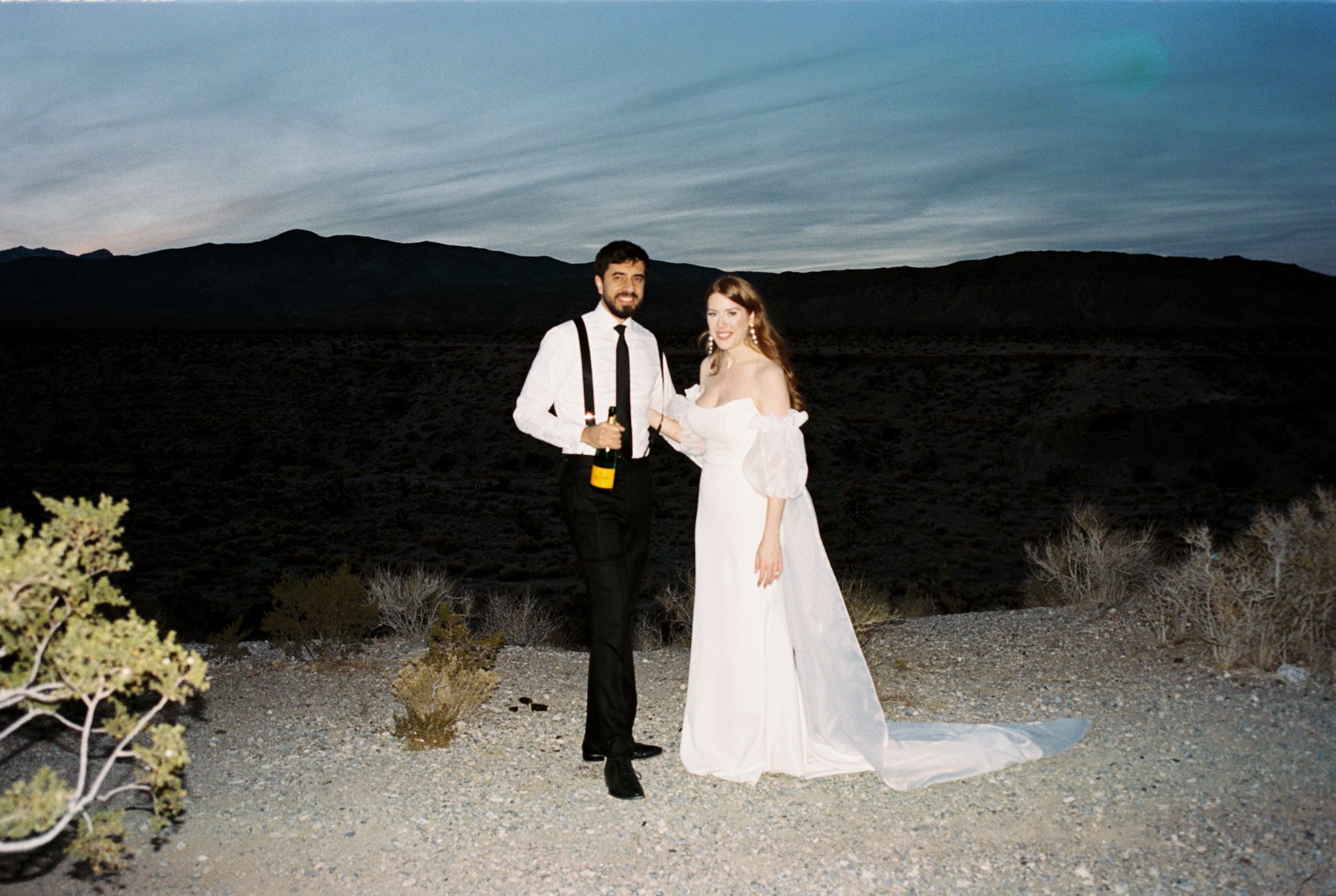 las vegas desert 35mm film wedding