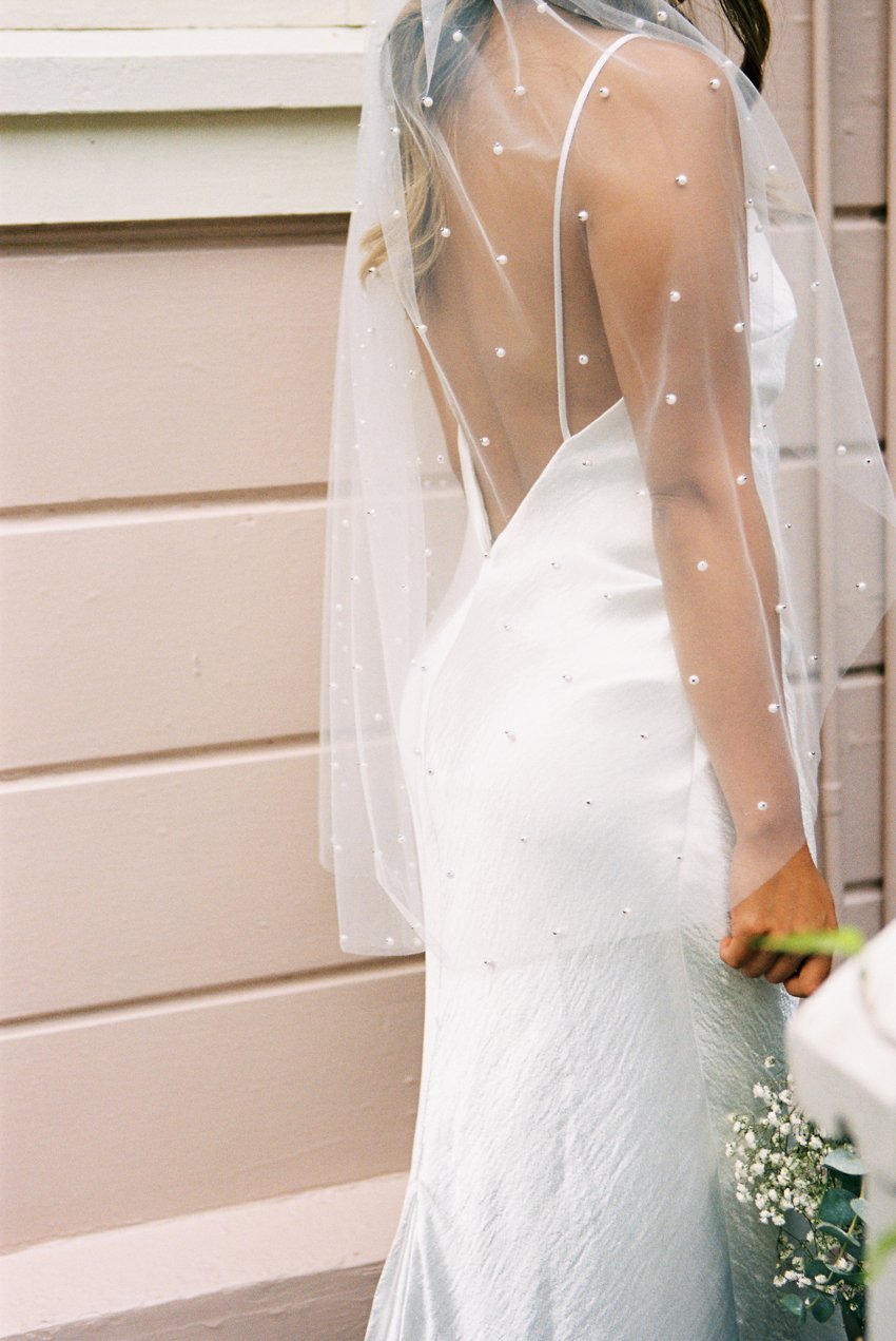bride beaded veil