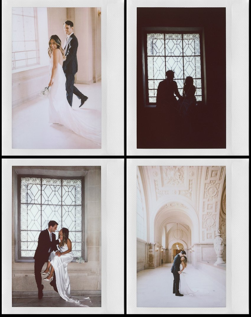 san francisco city hall wedding polaroid film