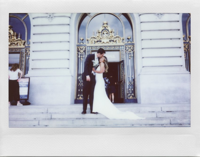san francisco city hall wedding polaroid film