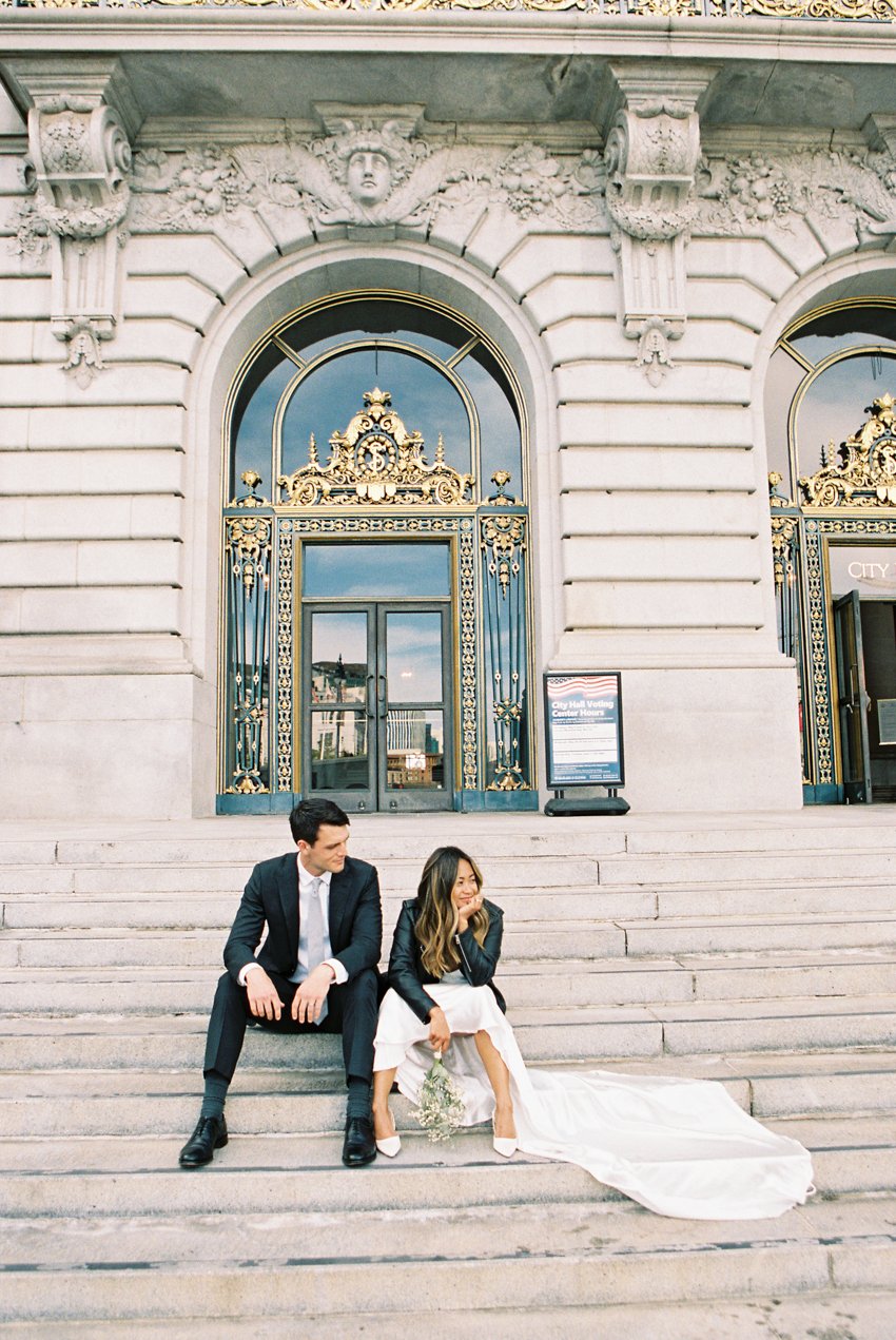 san francisco city hall wedding 35mm film