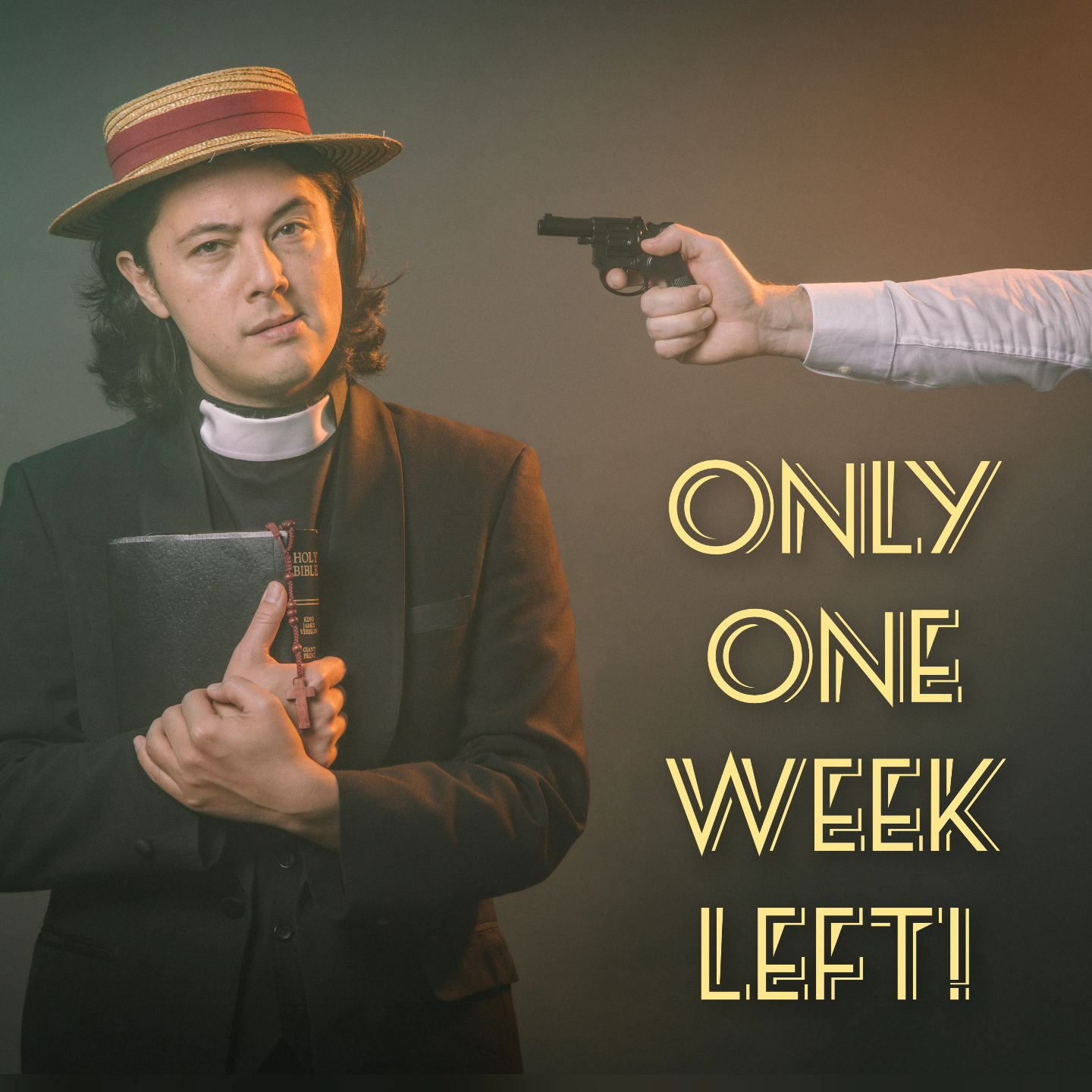 It's the last week of @melbcomedyfestival, and we only have six off-the-cuff whodunnits left to improvise. And only five of them have tickets left to purchase! That's right, tonight's Father Leicester Guppy mystery is completely booked out, and sales