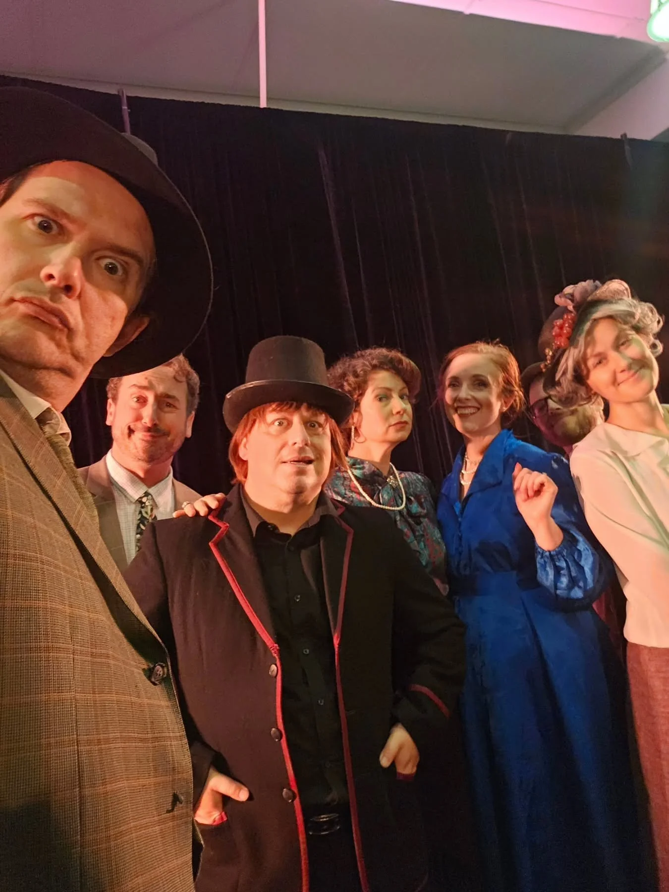 Vale Ernest Applethwaite, second in line to the Applethwaite fortune! Last night he perished in the State Library of South Australia at the hands of Posy Flutterby the unpopular socialite. But who will die tonight? Improviser Kathryn Tohill's charact