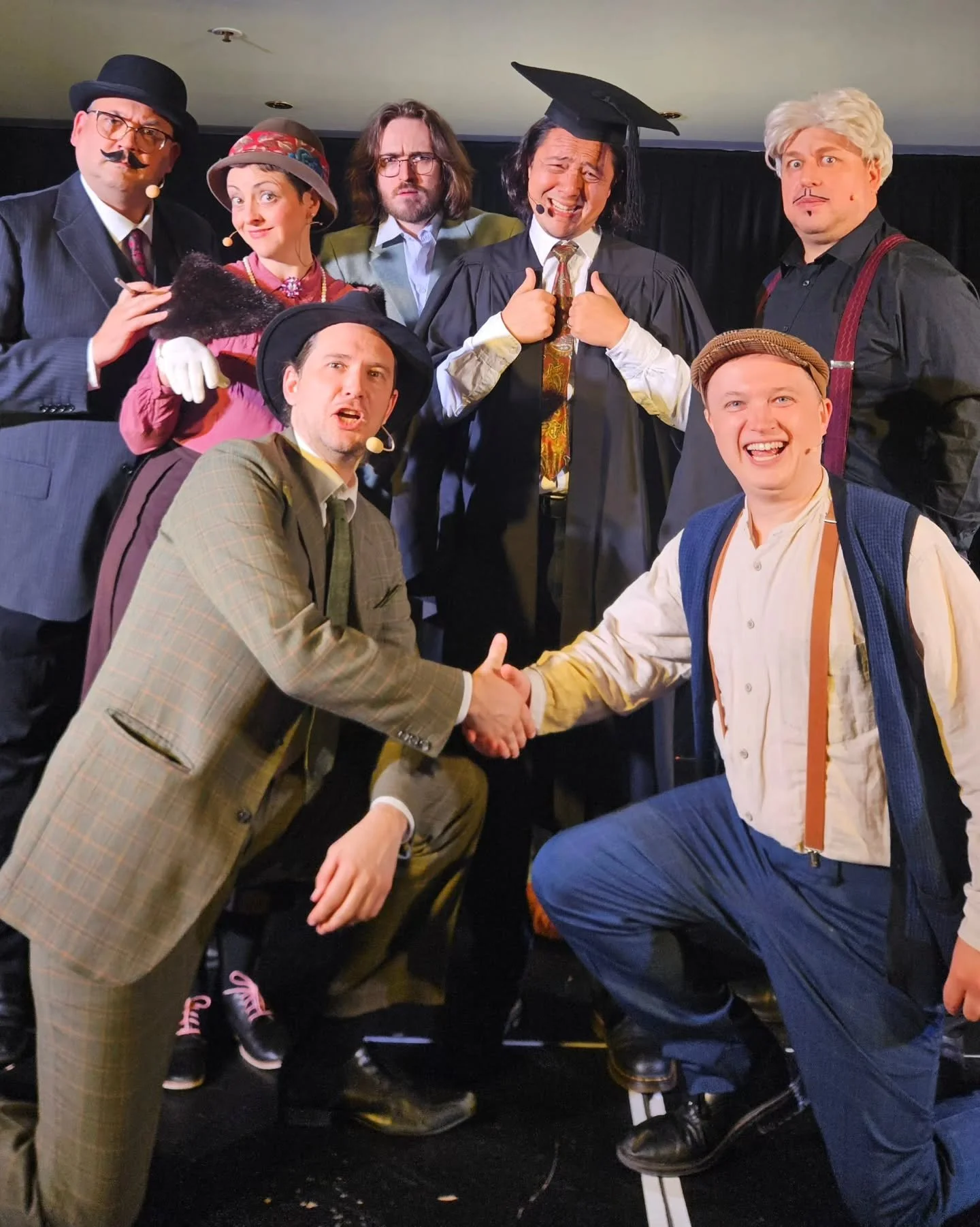 He did it! Four deaths in a row! Izaak Lior perished once again during last night's show, when his headmaster Milton Brine was done in by philanthropist Dame Queenie Bea. Today's a day off from murders in the village, but we are back on Tuesday when 