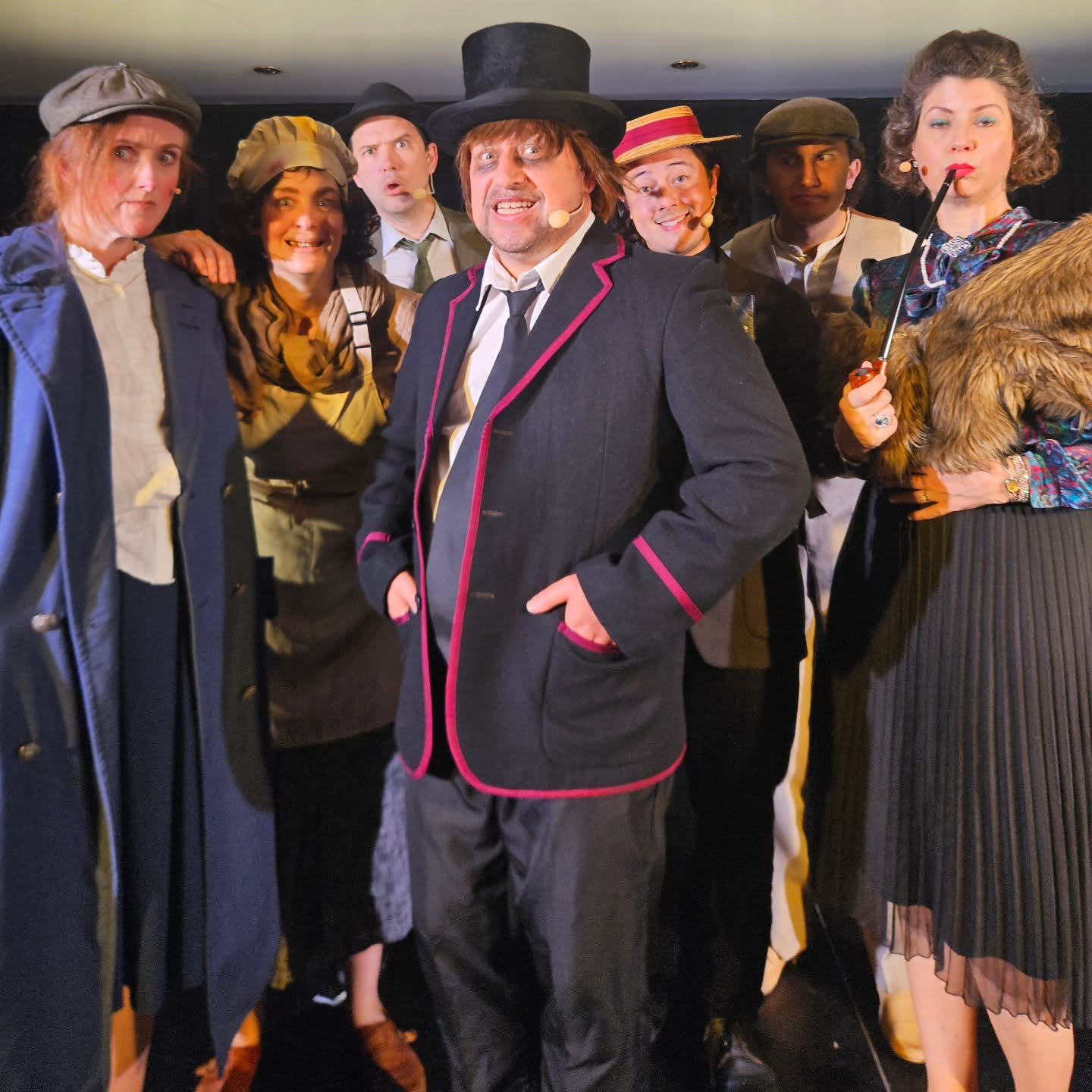 Last night's murderer's row, which indeed featured one murderer (orphan Gretel Smith) and one murderee (cook Mildred Slop). Our fourth last show goes up in just an hour and a half and with the other three shows nearly sold out, it is your best chance