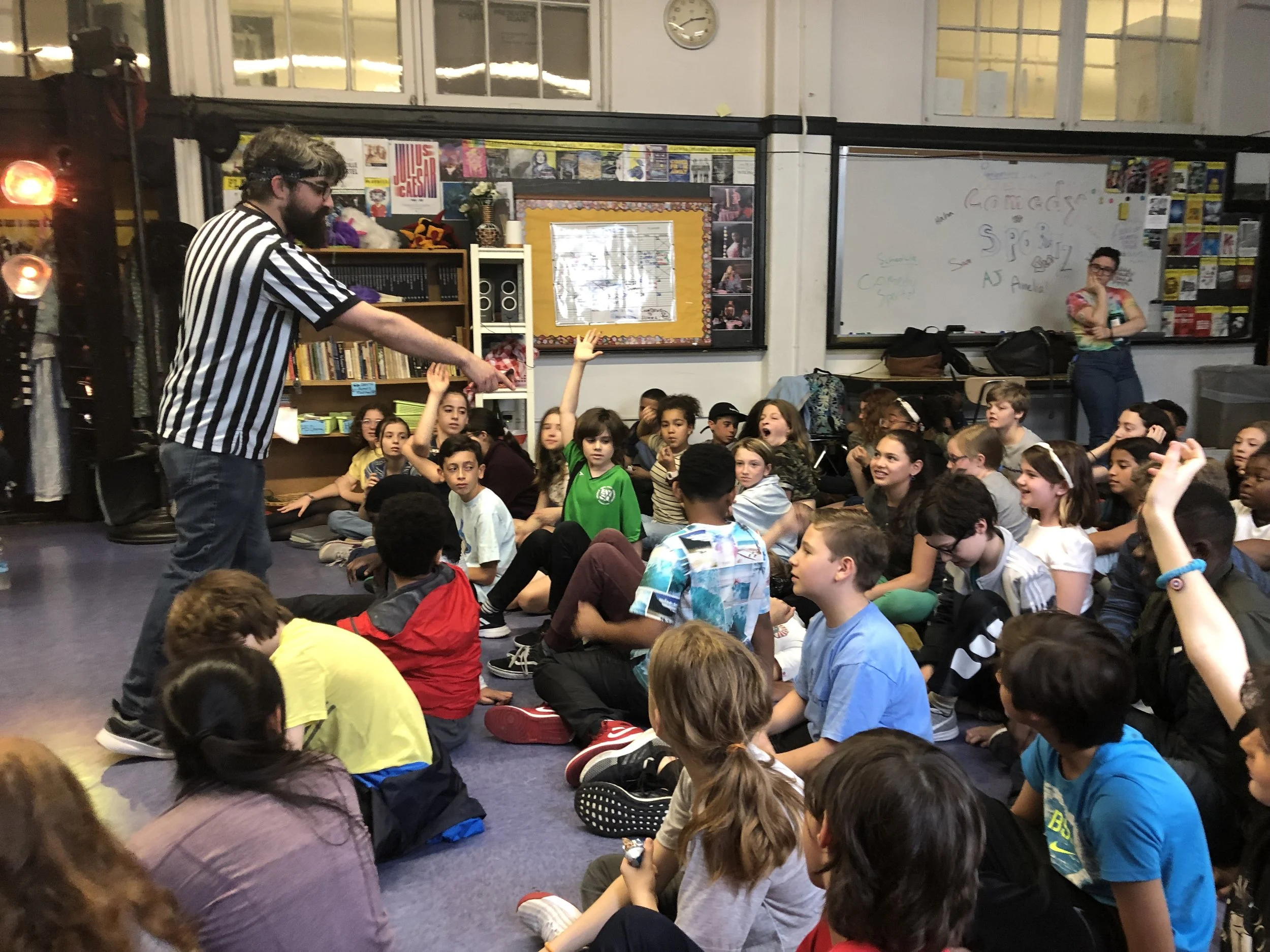 Comedy Sportz workshop with 6th grade Drama