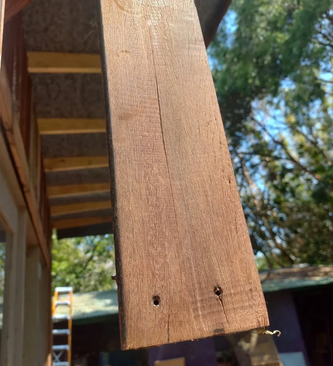 Recycled timber construction.