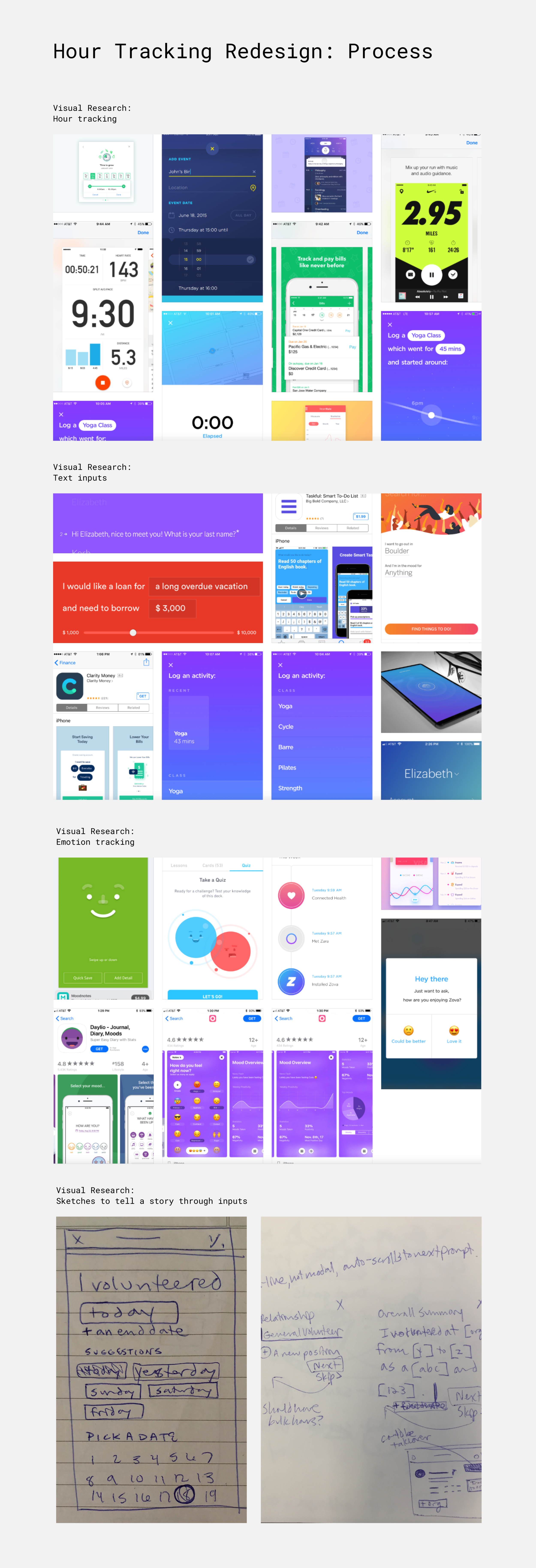 Hour Tracking Visual Research
