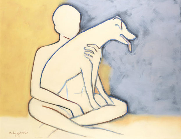 Jude Kateete, Simple Friendships , 2011, acrylic and oil on canvas, 106.5cm x 138cm