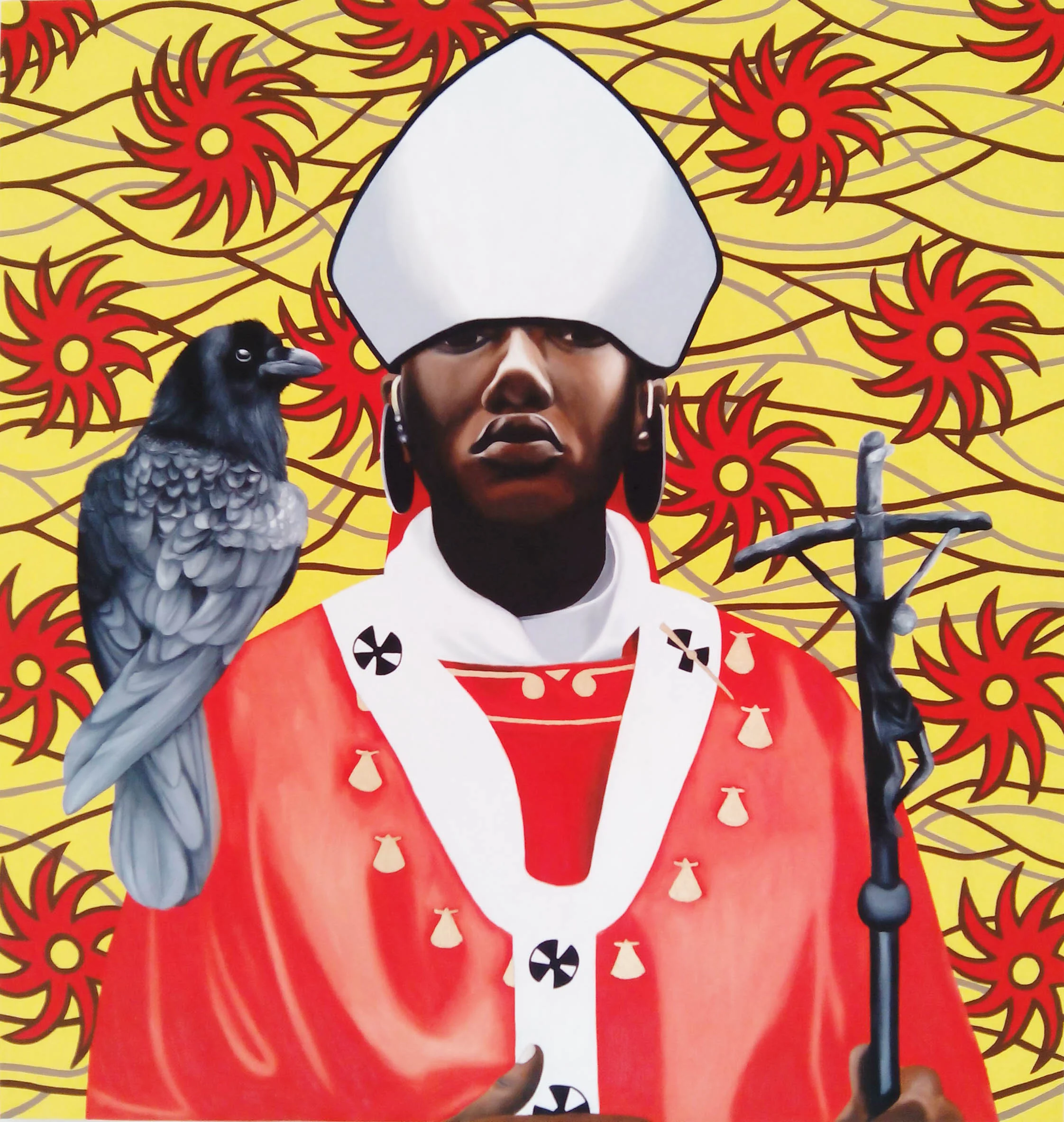 Paul Ndema, Be Like The Raven , 2016, oil on canvas, 100cm x 100cm