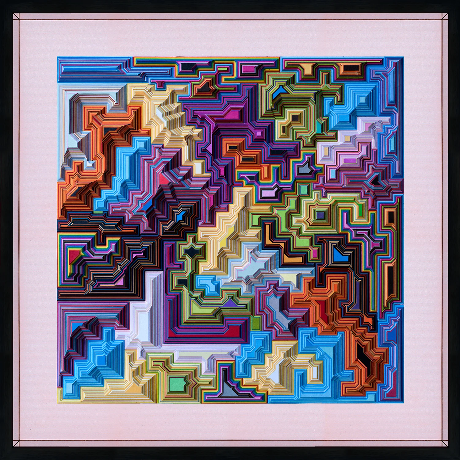 Jacob Leary_2007_81x81x8cm_Stacked papehjr cuts_Geometric1.jpg