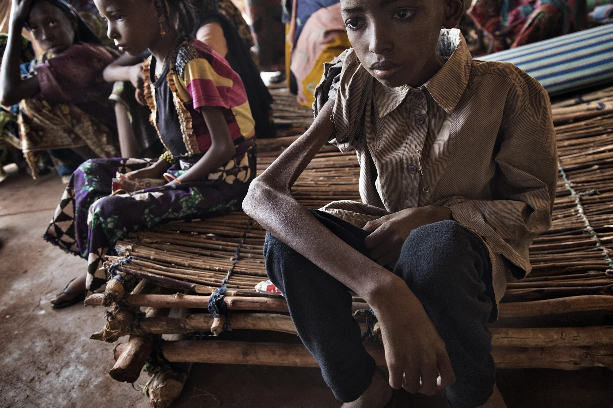  Yousufa, 11 is severely malnourished. He has been trapped in the enclave of Yaloke as politicians and the UN debate the evacuation of the group of 467 Peuhl who are trapped here. In the meantime, they are receiving poor aid and assistance. 10% of th