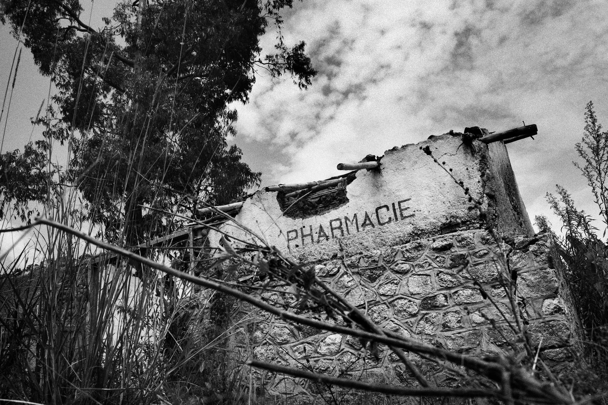 A destroyed pharmacy in the bush, ransacked and torched by militia a month earlier, is testament to the health crisis in Congo. The lack of access to health care is the main cause of death in Congo’s brutal conflict, which has killed over 5.4 millio