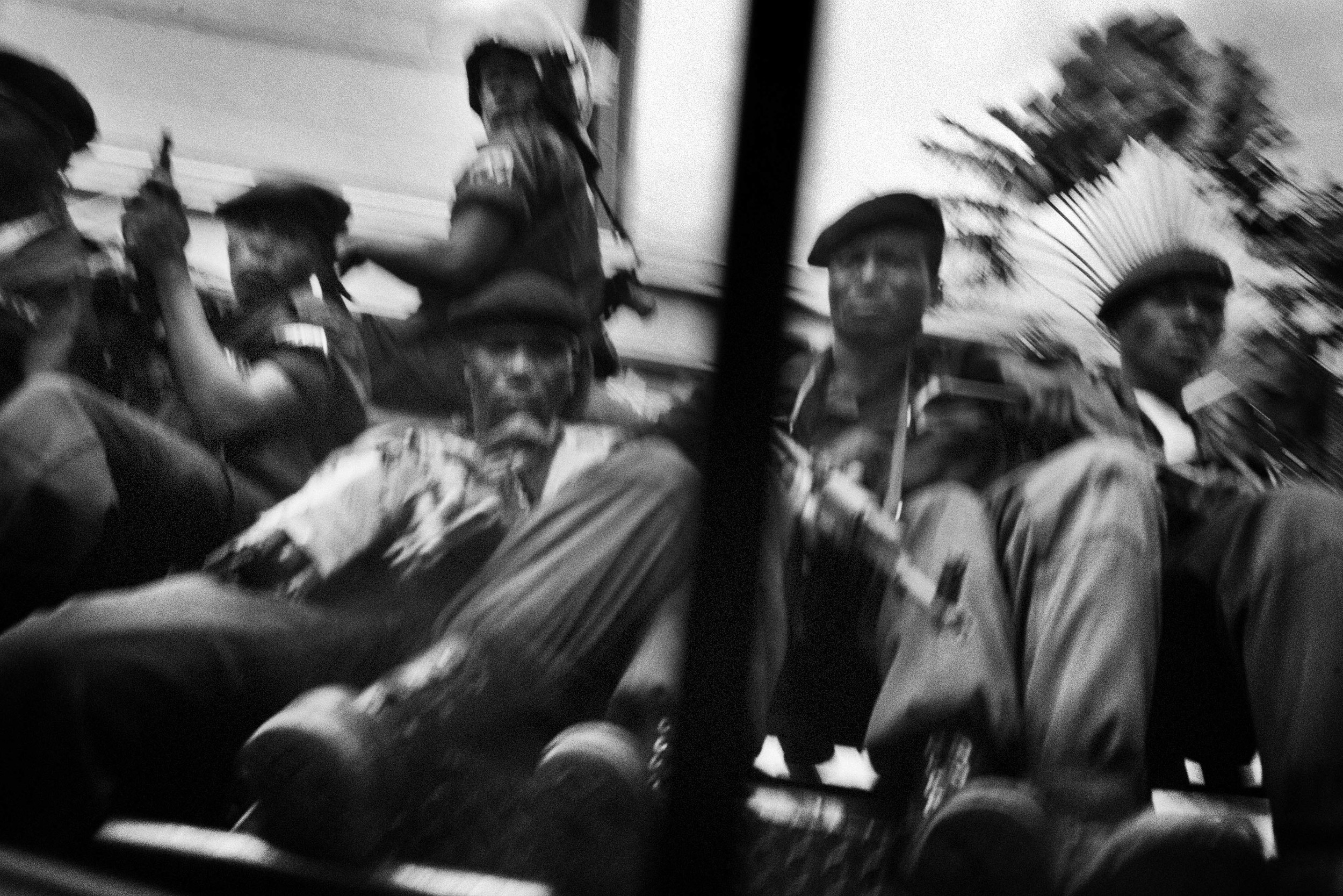 Police brace themselves for a riot in front of Jean-Pierre Bemba’s residence. 2006