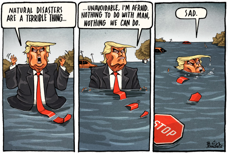 Image from https://www.theguardian.com/commentisfree/picture/2017/aug/29/ben-jennings-on-donald-trump-tropical-storm-harvey-climate-change-cartoon