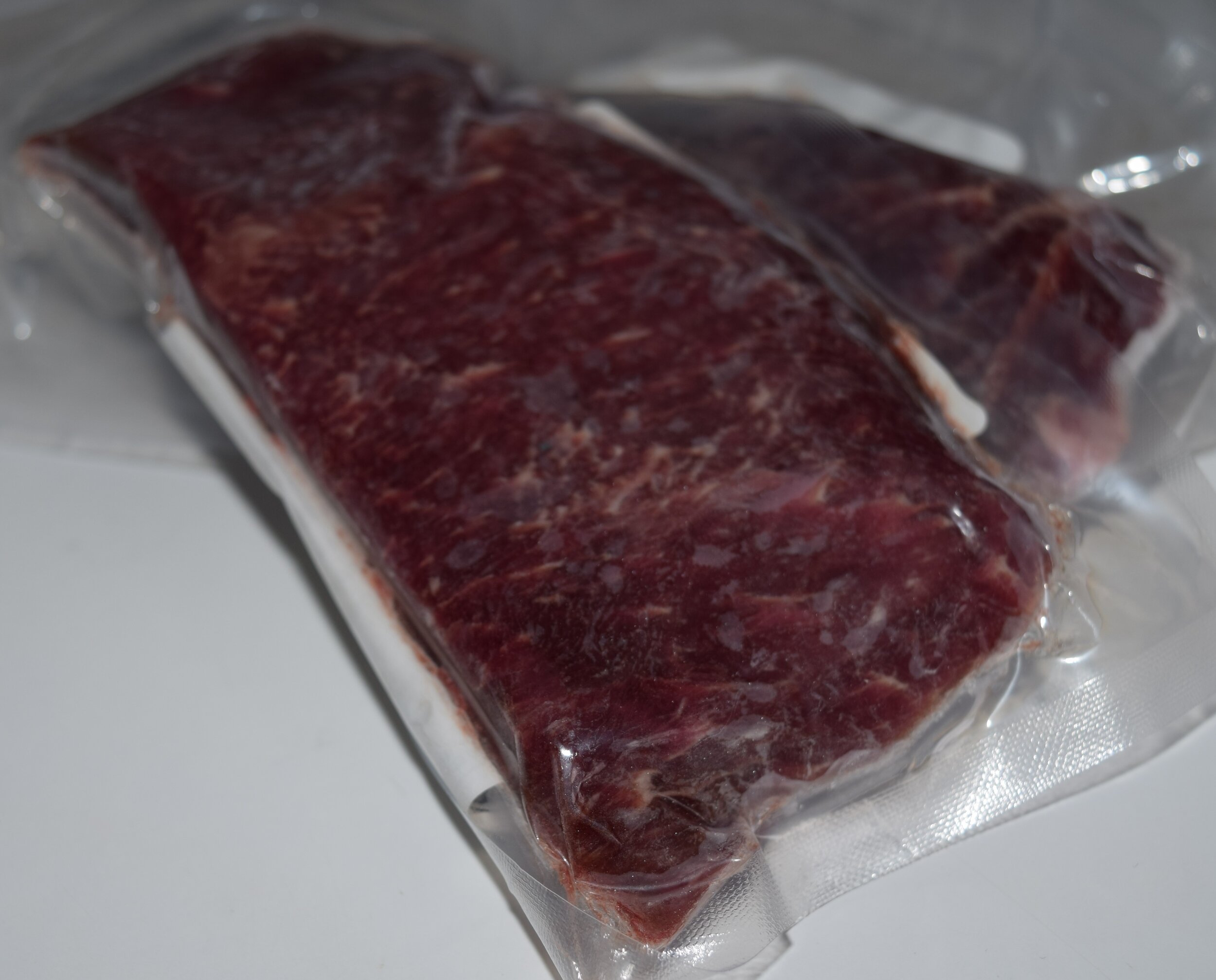 Pre-packaged Angus Steak, Flat Iron from Mahoning Creek Farm in Smicksburg, PA.