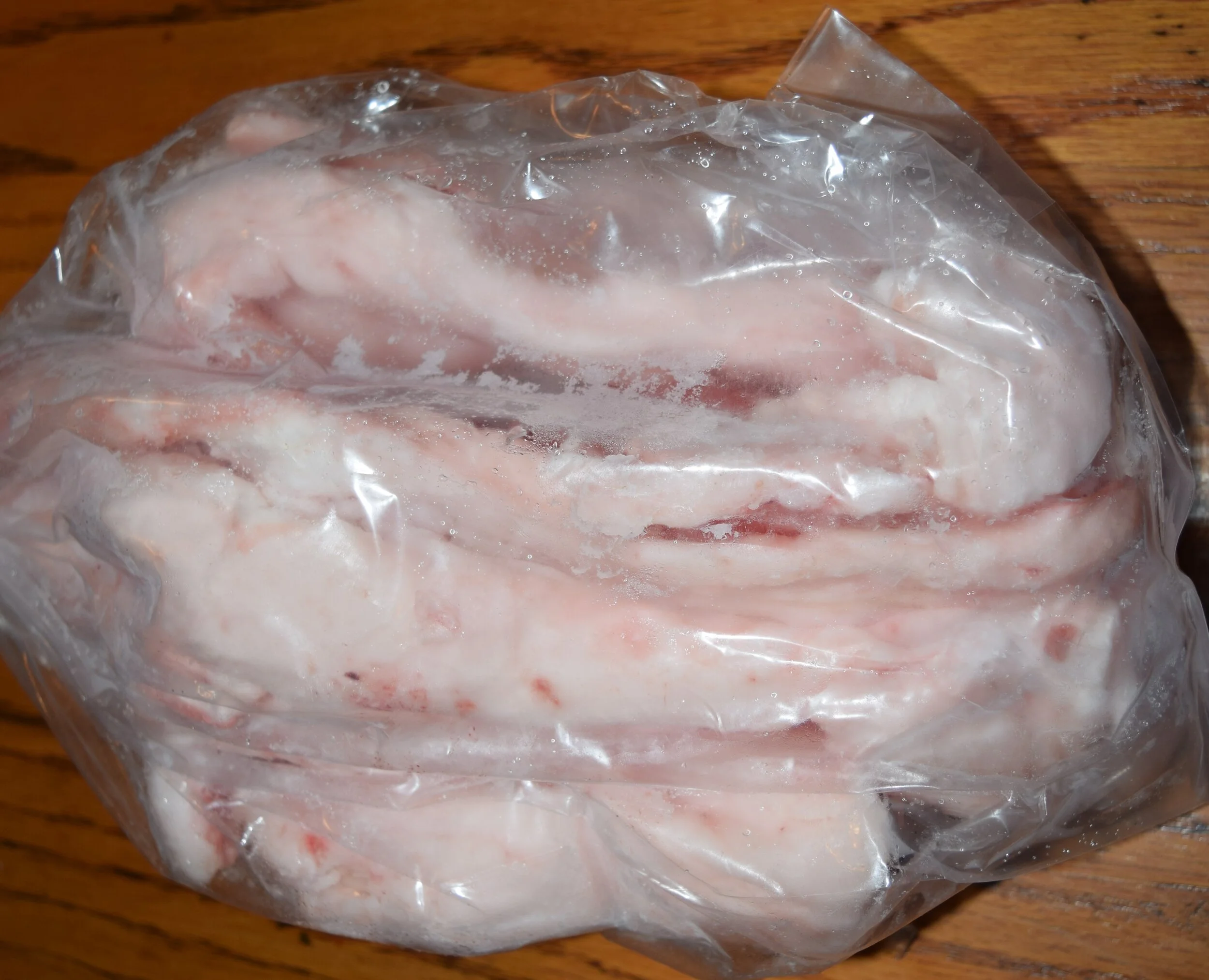 Pre-packaged Pork Fat from Mahoning Creek Farm in Smicksburg, PA.