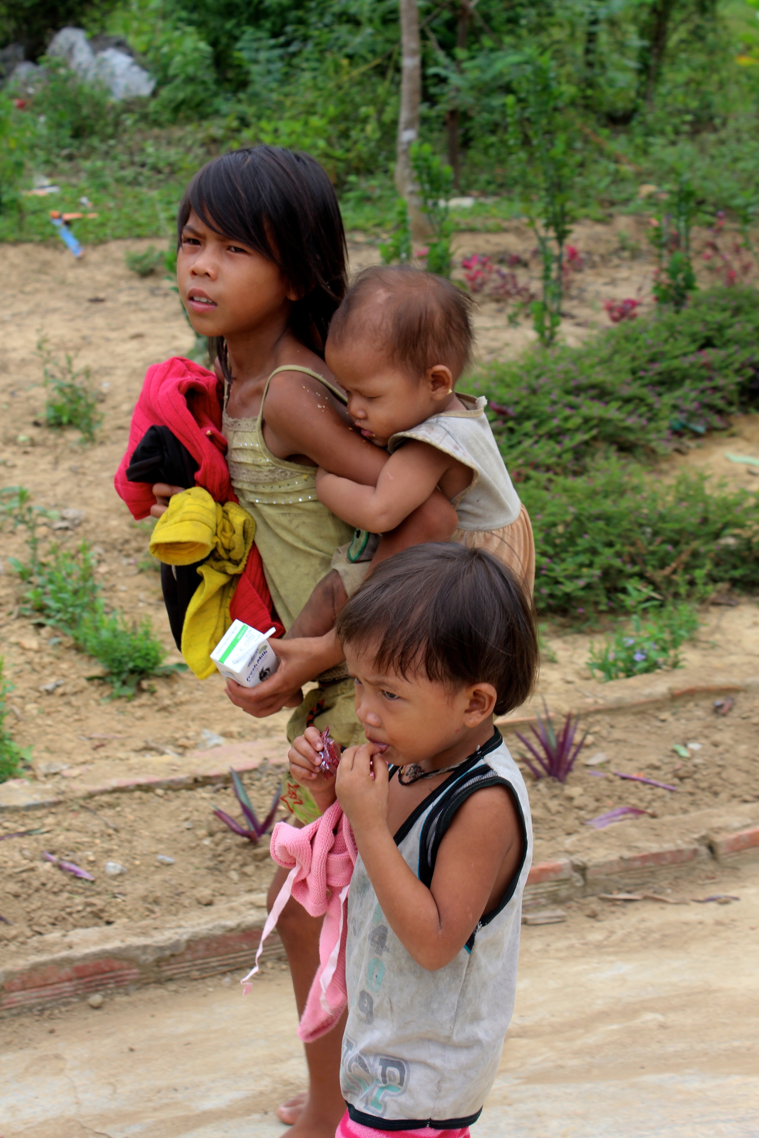 School children at a village in Quang Binh province