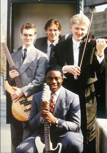 ‘Nobody’s Quartet’ l-r Jon Noyce, James Pearson, Allan Simpson, CG. London 1989
