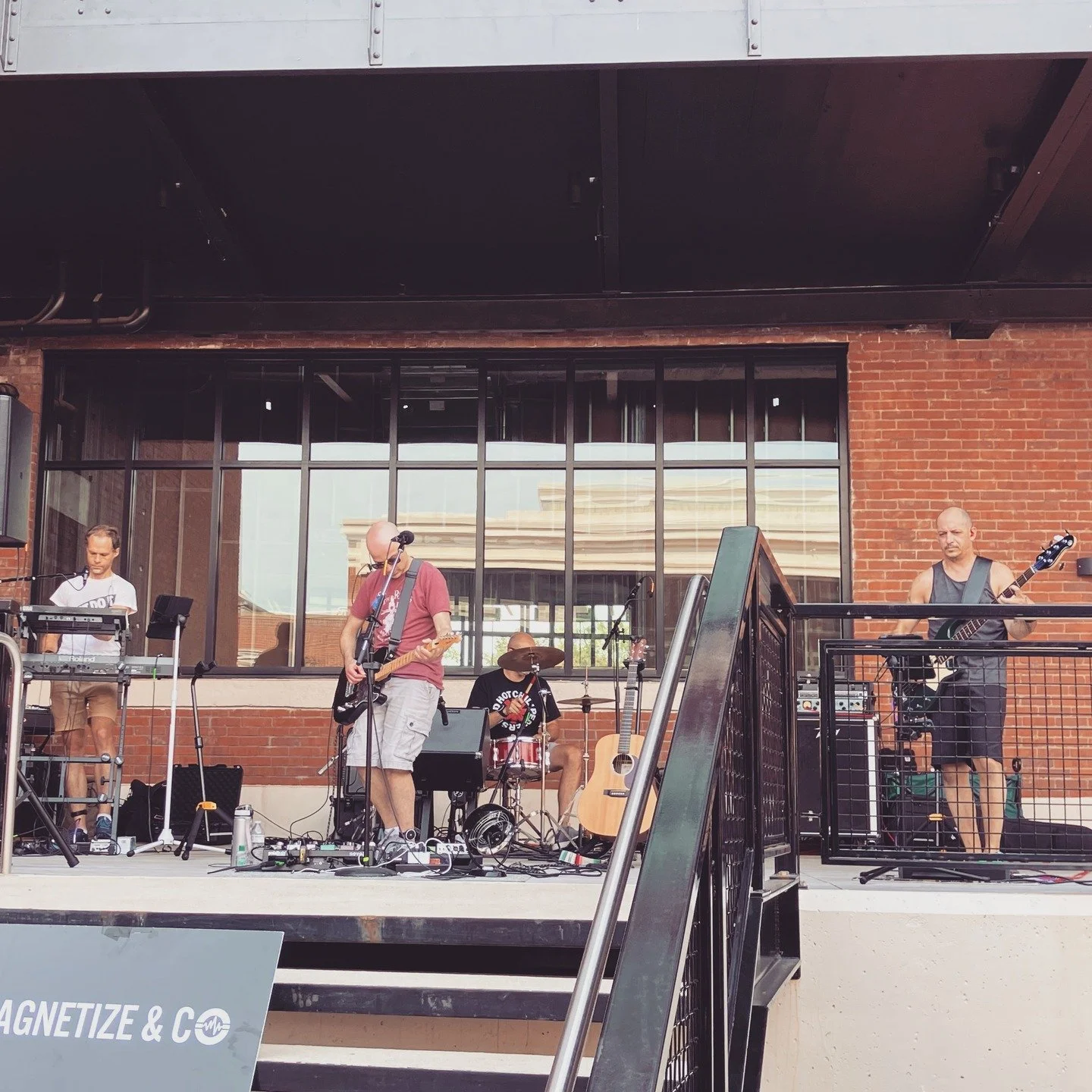 Rocking out this past Saturday at the Fort Wayne Farmers Market! #ftwaynefm #freshfw #yearroundharvest #livemusic #rockandroll #magnetize https://linktr.ee/magnetizemusic
