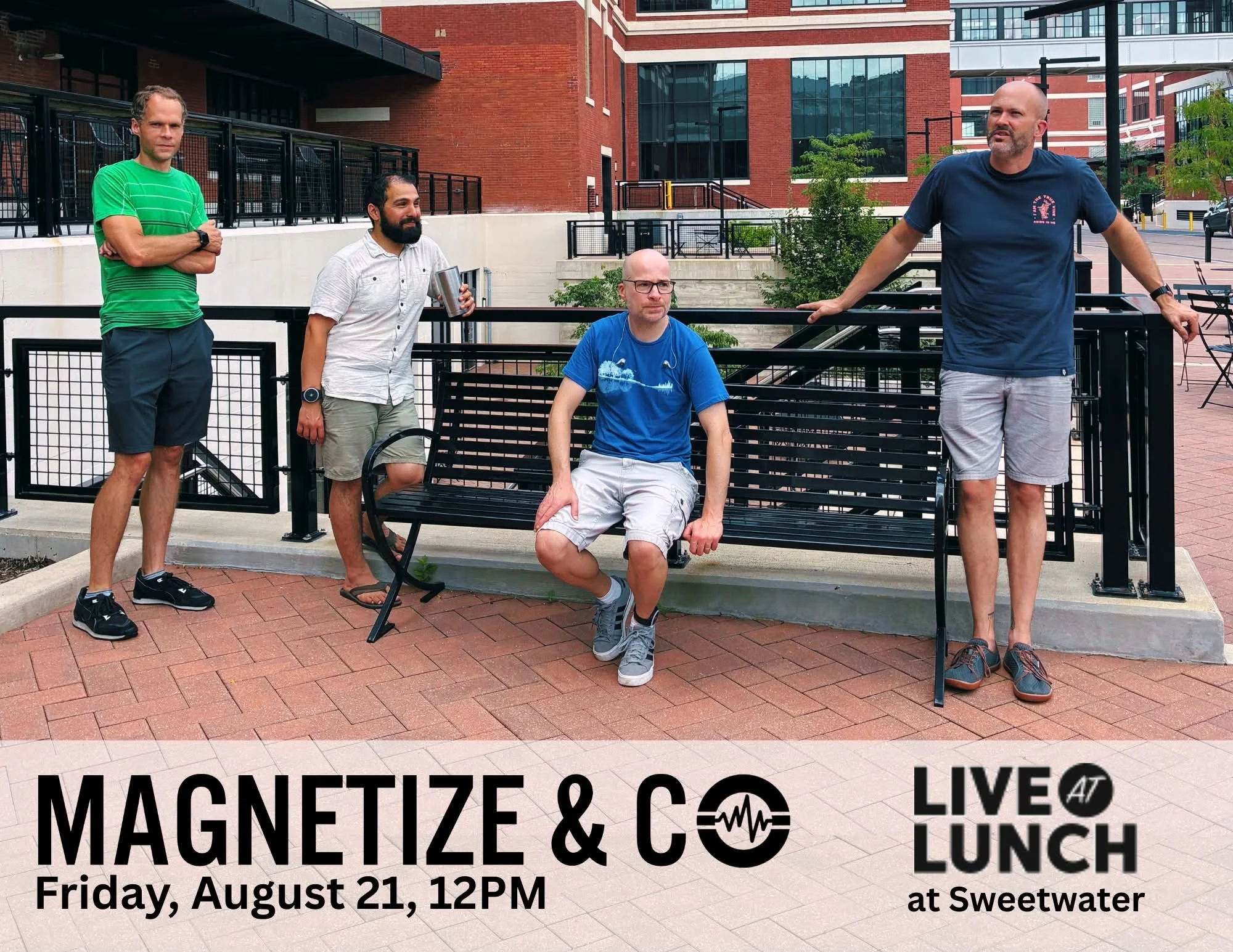 We&rsquo;re playing at Sweetwater tomorrow! (8/21 from 12PM to 1PM) #livemusic #originalmusic #fortwayneindiana #magnetize #magnetizeandco