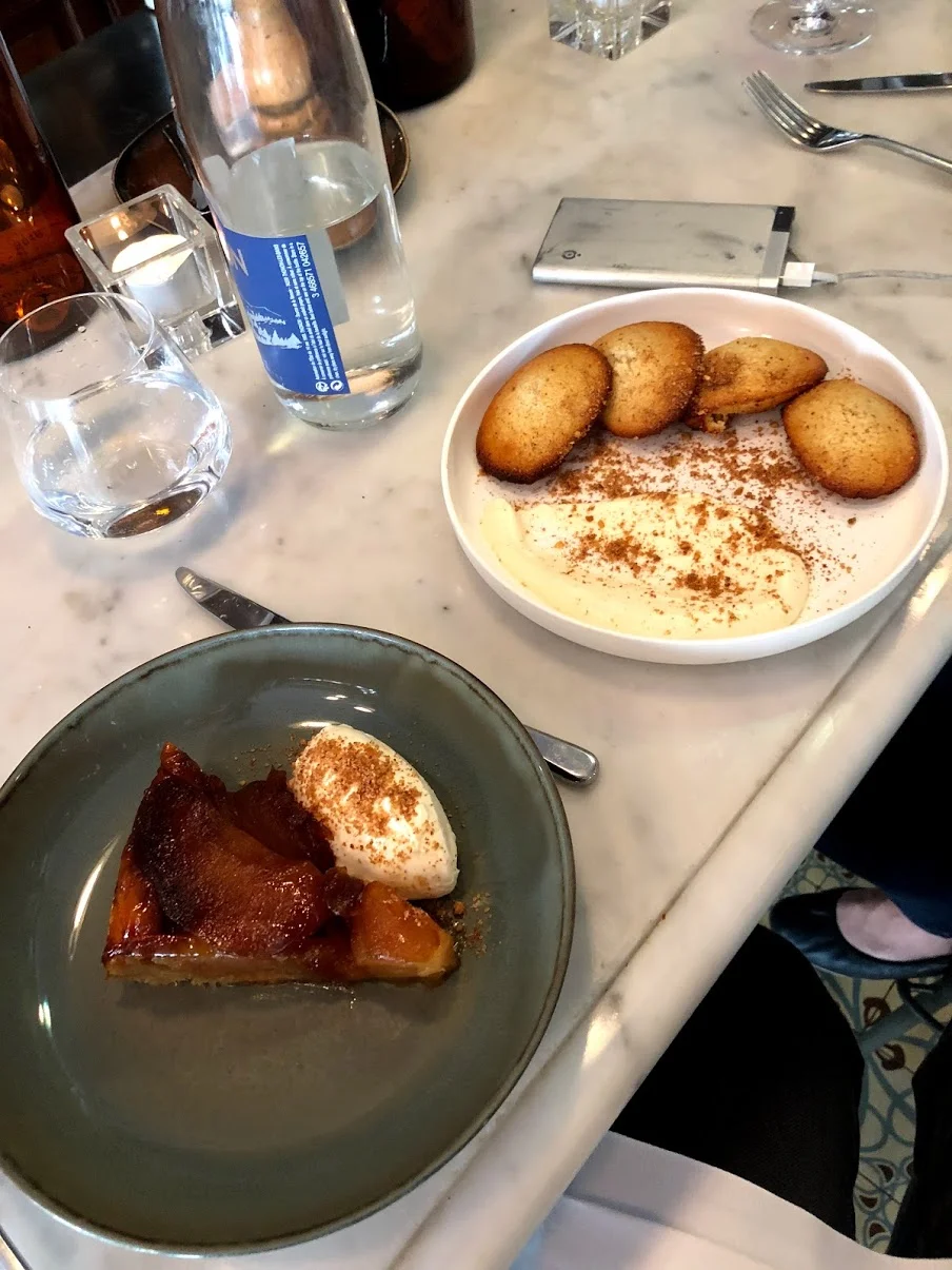 Tarte tatin and madeleines