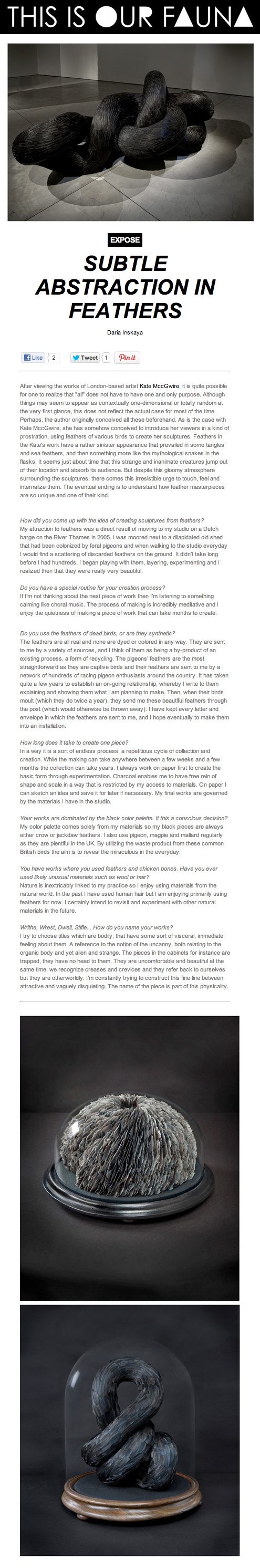 THIS IS OUR FAUNA Kate MccGwire