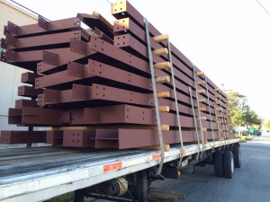 Our new steel building arrives.