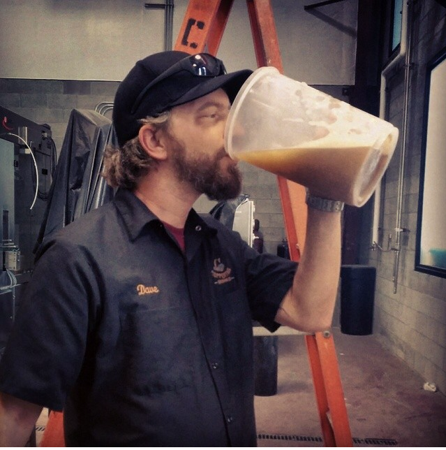 Dave. taking a big ol' yeasty swig of unfinished beer.