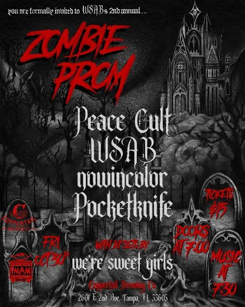 Zombie Prom w/ Peace Cult, WSAB, NowInColor, Pocketknife, We're Sweet Girls and MC Adriana Sparkle