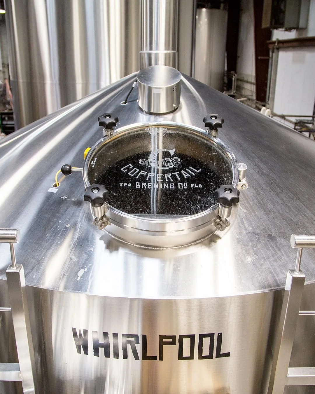 Whirlpool vessel on the brew house