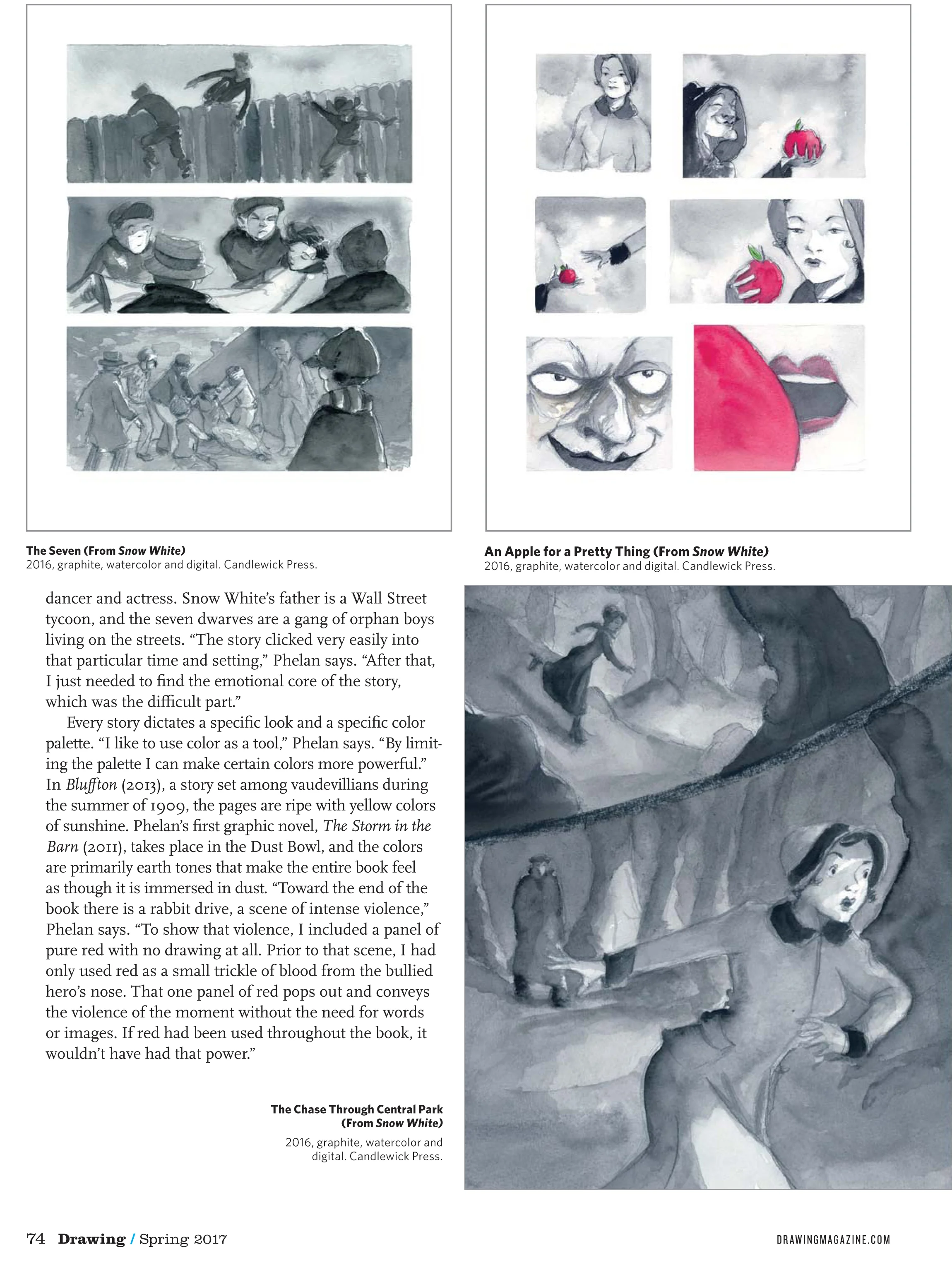 Feature article on graphic novelist Matt Phelan for Drawing magazine 3/6