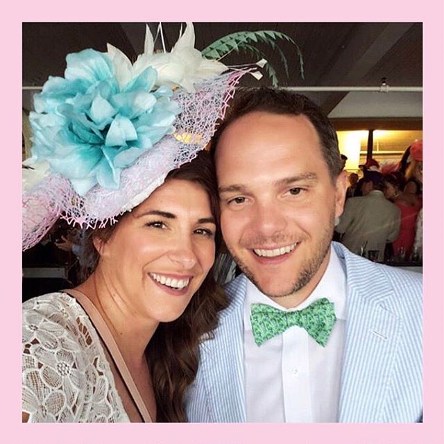 The Queen of Derby @Lou whatwear Rocking Headcandi for @kentuckyderby Race!!!! Matching perfect with Derby Drew&rsquo;s @vineyardvines Derby Pants!!!