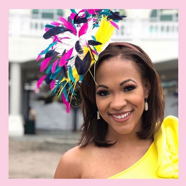 How Fabulous is @kpiercetv!!!! Head on over to @shopthatcutelittleshop to learn how you could own this @headcandi fascinator!!!! #cursadeforchildren #auction #headcandi #shopthatcutelittleshop #derby #oaks