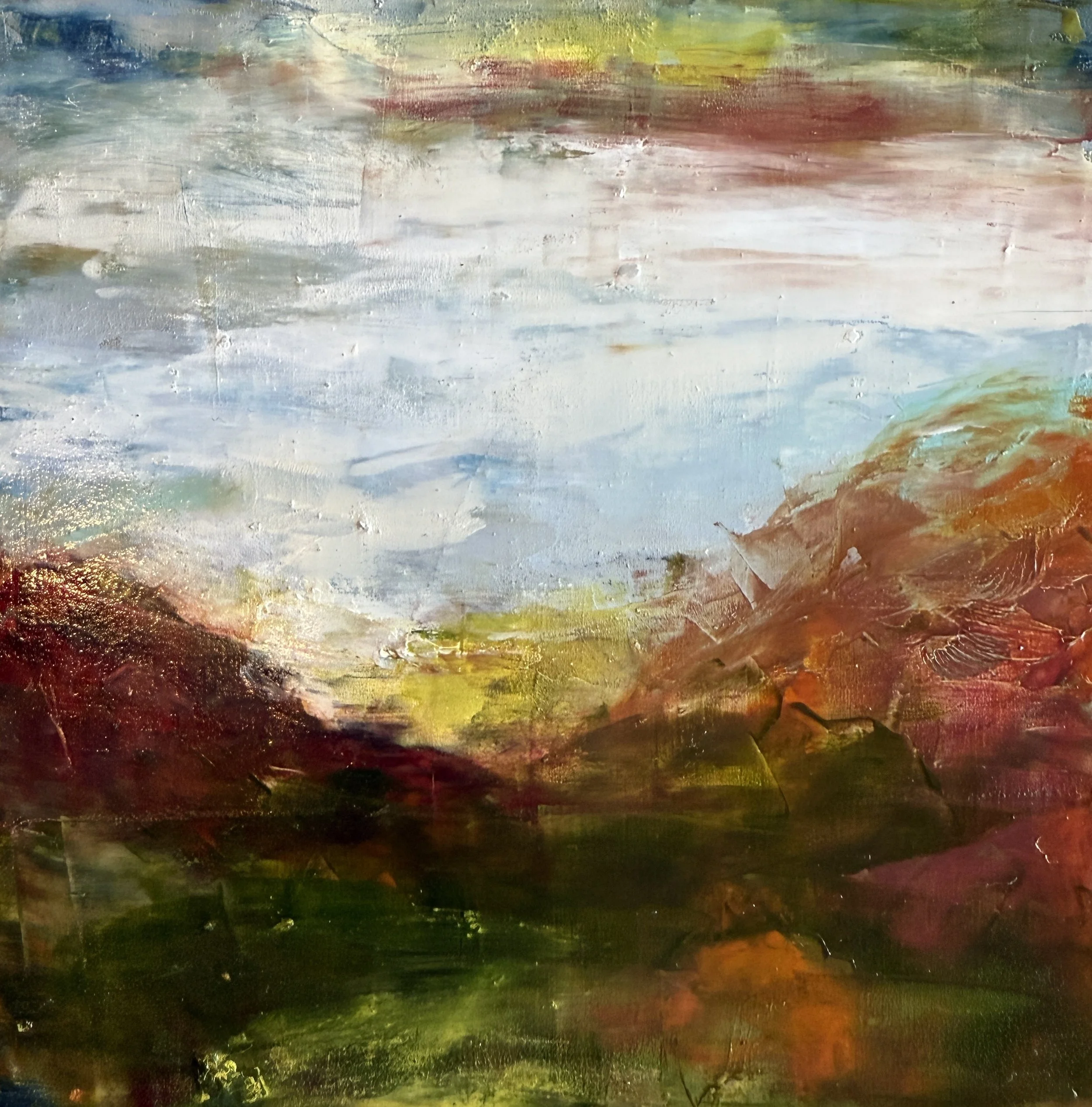 Heaven & Earth #003 (oil stick on wood) Private collection