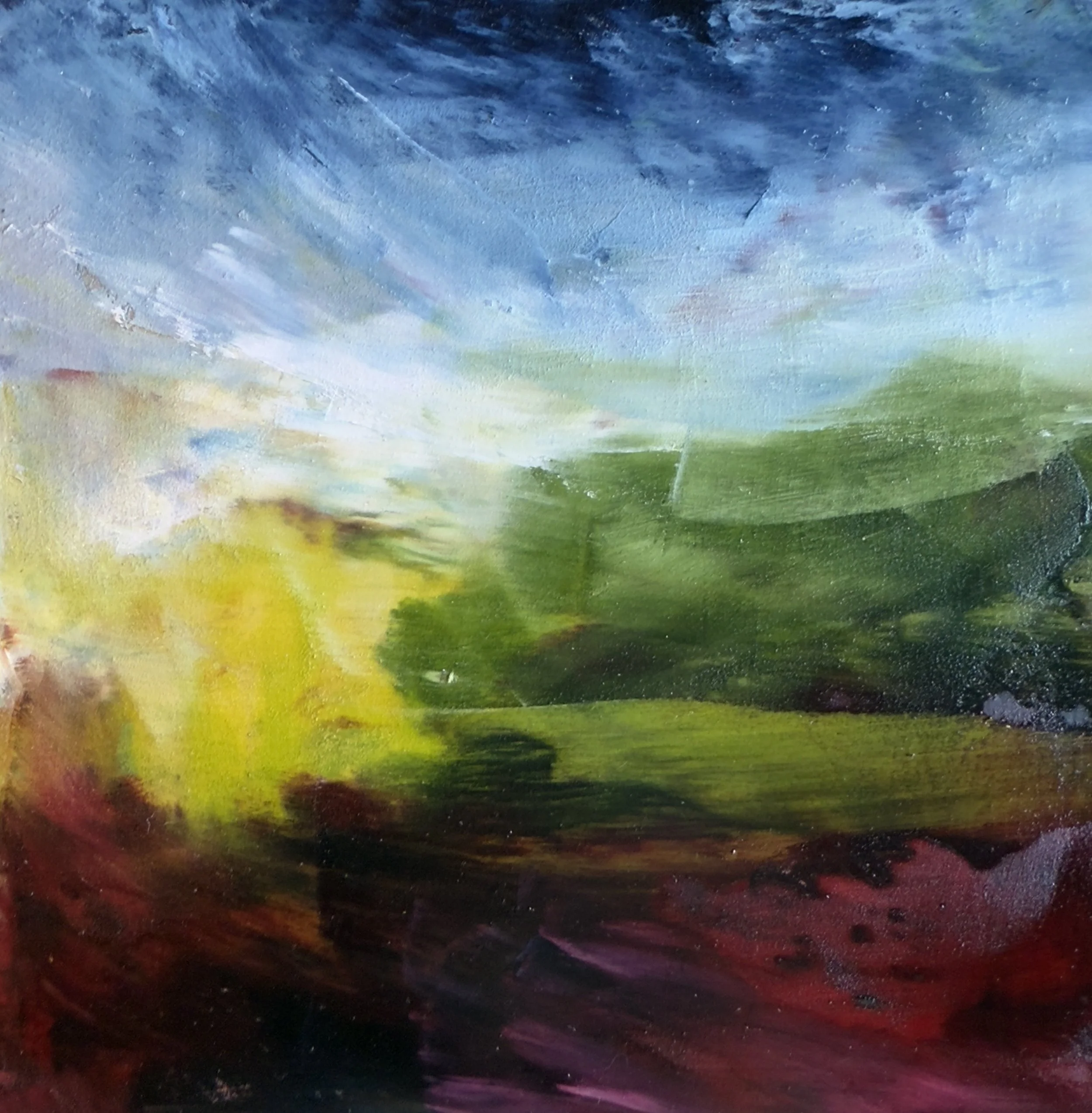Heaven & Earth #002 (oil stick on wood) Private collection
