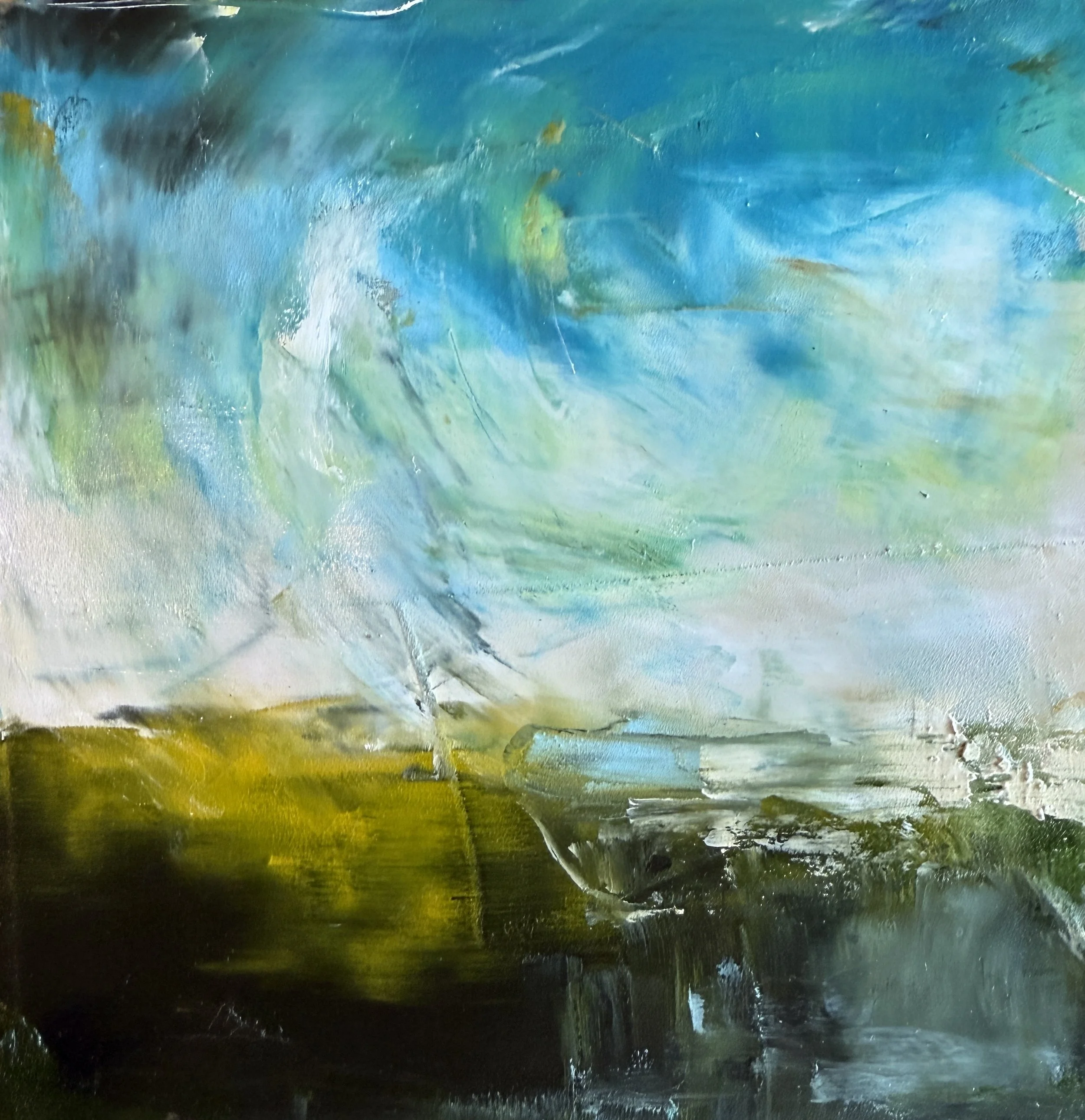 Heaven & Earth #016 (oil stick on wood) Private collection