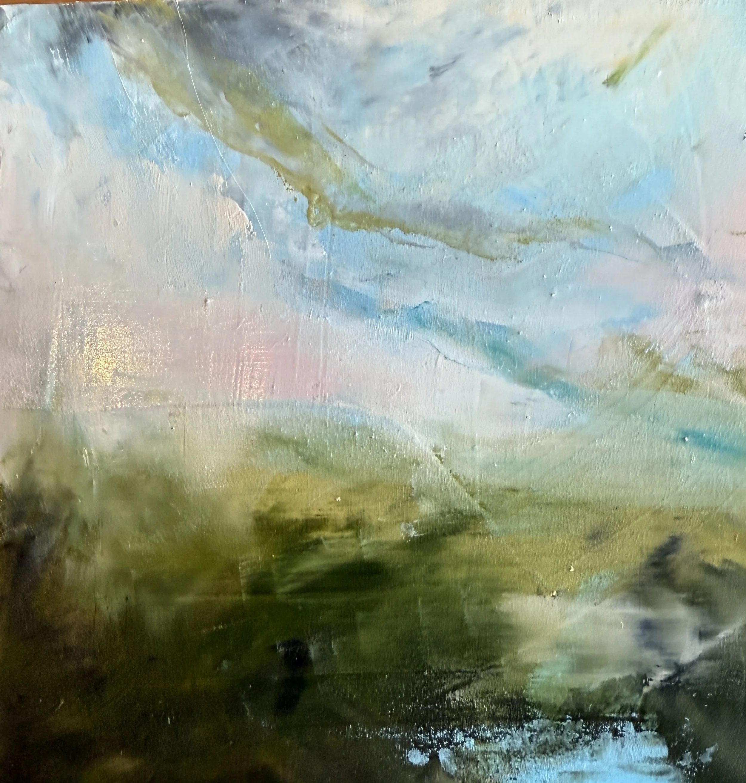 Heaven & Earth #019 (oil stick on wood) Private collection