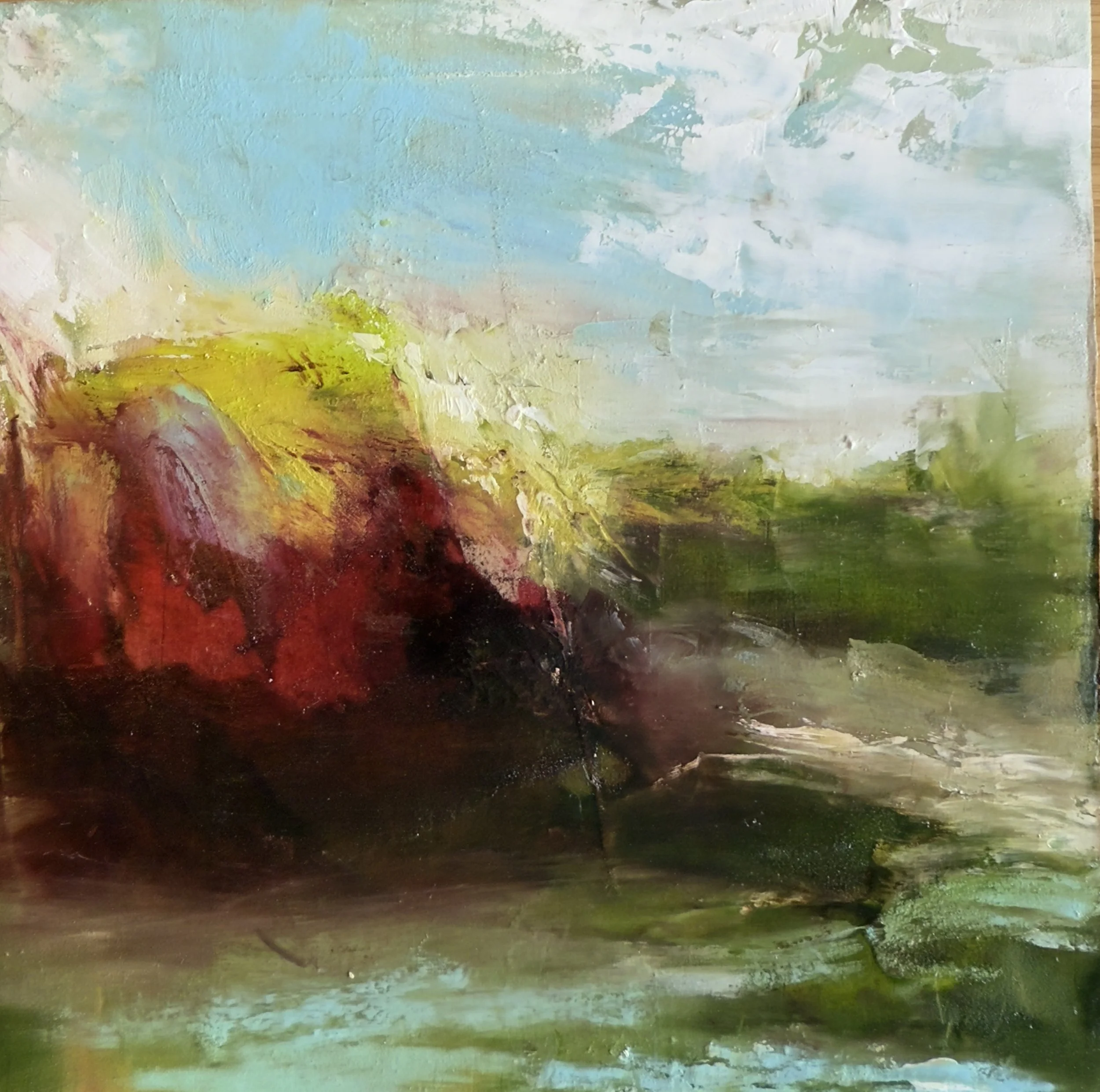 Heaven & Earth #024 (oil stick on wood) Private collection